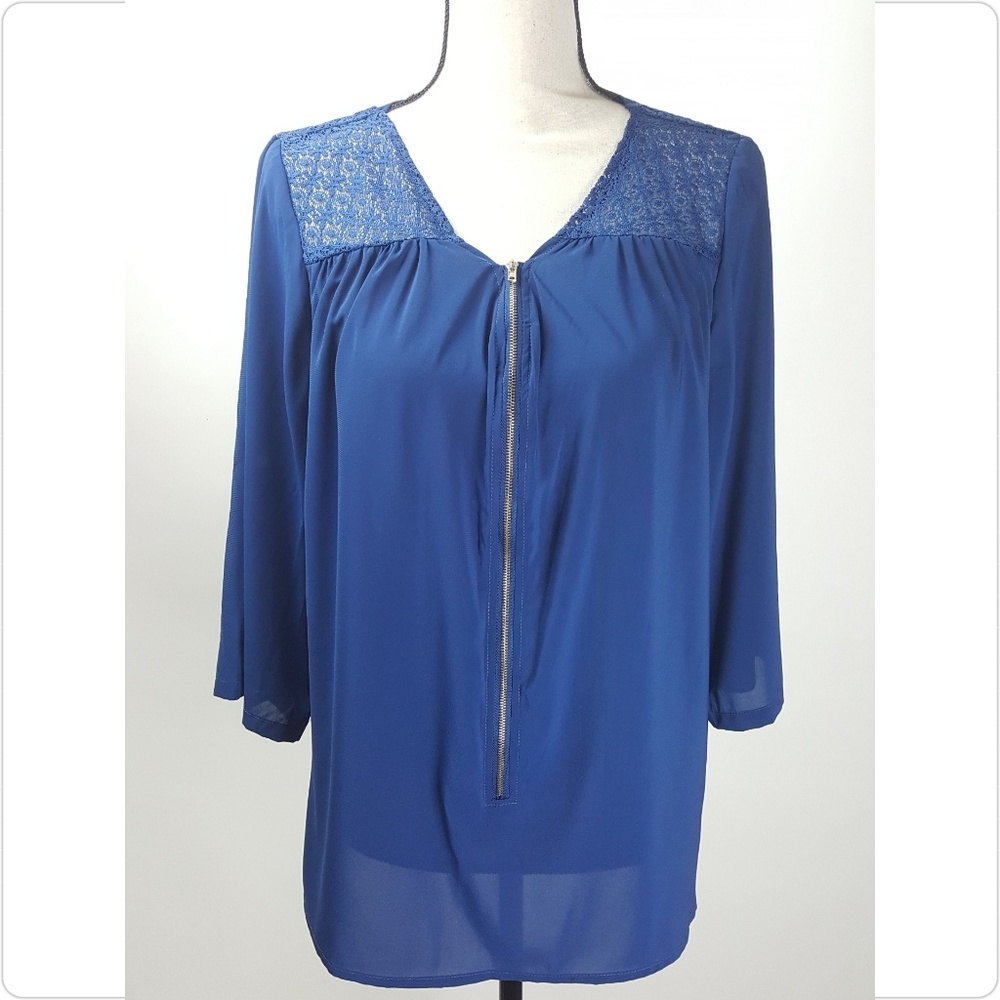 Lace Top Sheer Blouse